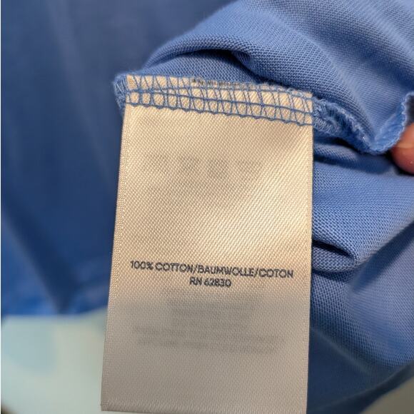 Lands End Women's Plus Sz 2X Blue Long Sleeve Soft Cotton V Neck T-Shirt - Picture 5 of 5